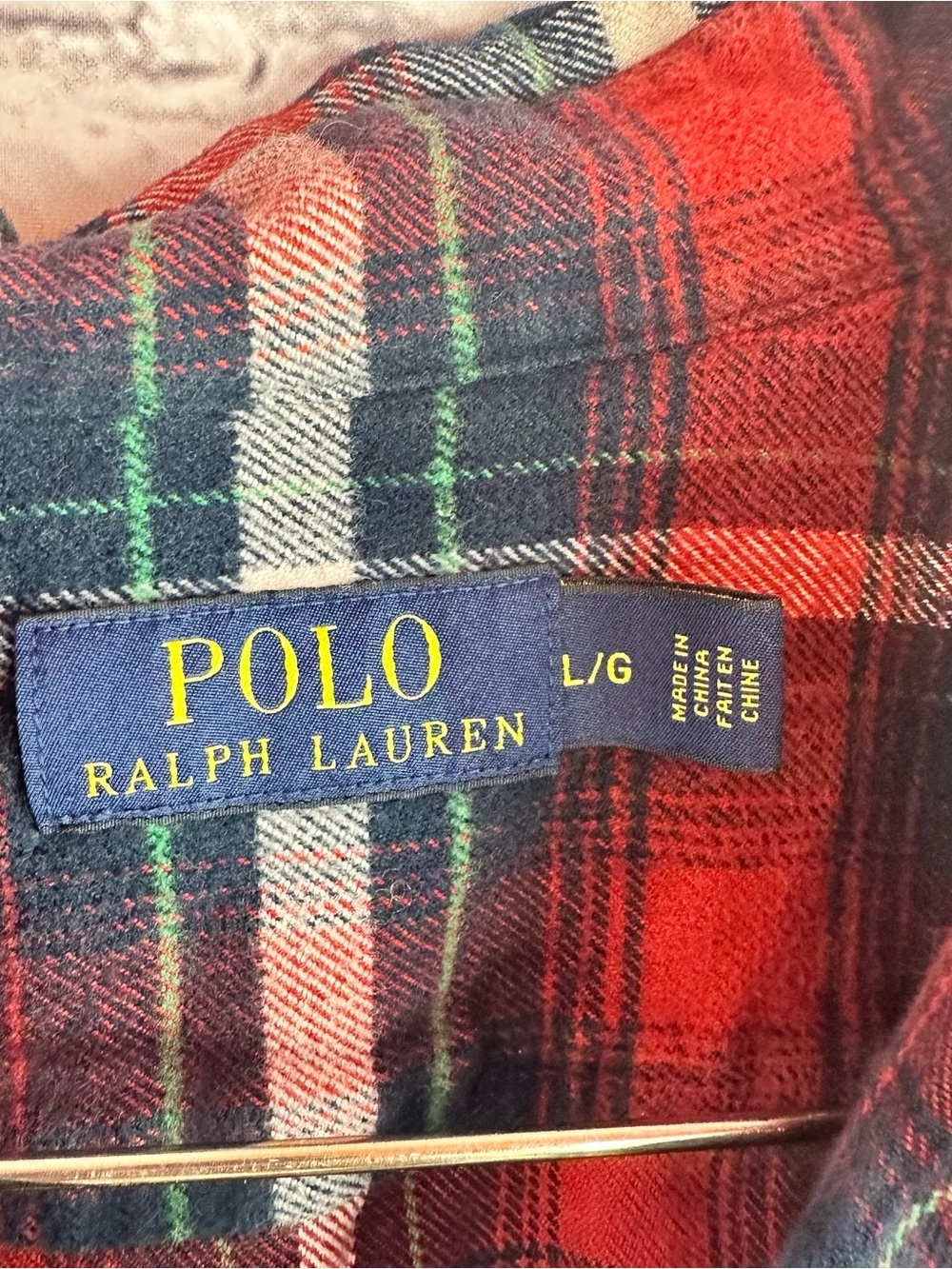 Polo Ralph Plaid Button up cotton flannel Shirt men L winter layering outdoor - Picture 5 of 8